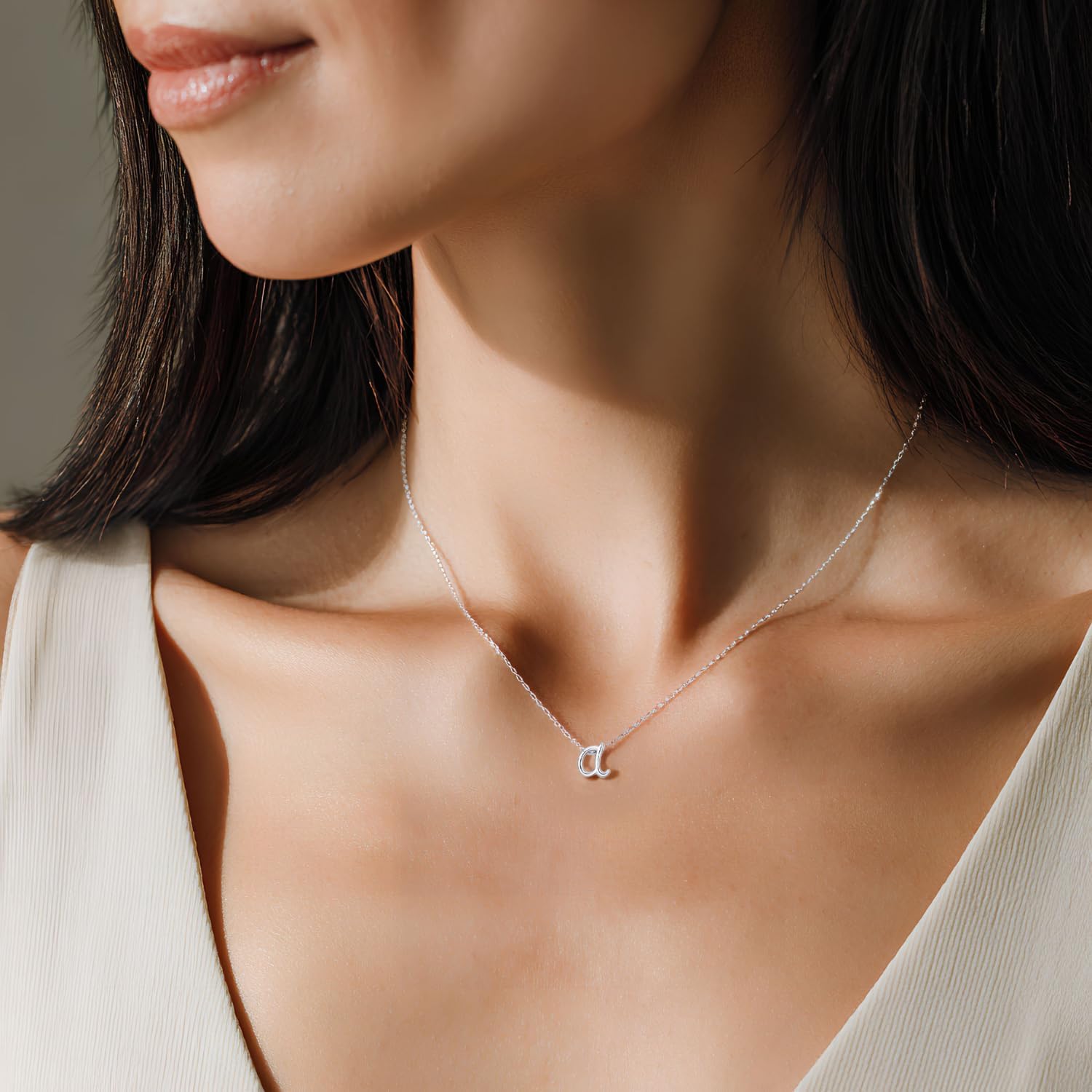 Initial Necklaces for Women Sterling Silver Letter Necklace Dainty Personalized Alphabet Necklace Hypoallergenic Silver Jewelry Gift 18 Inch Chain - Image 2