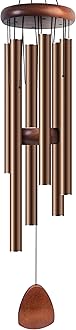 Bursvik Large Aluminium Wind Chimes 37 Inches to Create a Zen Atmosphere Suitable for Outdoor, Garden, Patio Decoration. Classic Wind Chimes with Wind Catcher Suitable as A Gift for Unisex(Coffee)