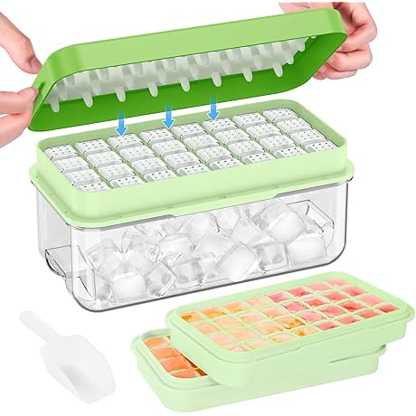 Moldes para hacer hielo | PHINOX - Fáceis de Usar, Congelam 64 Cubos