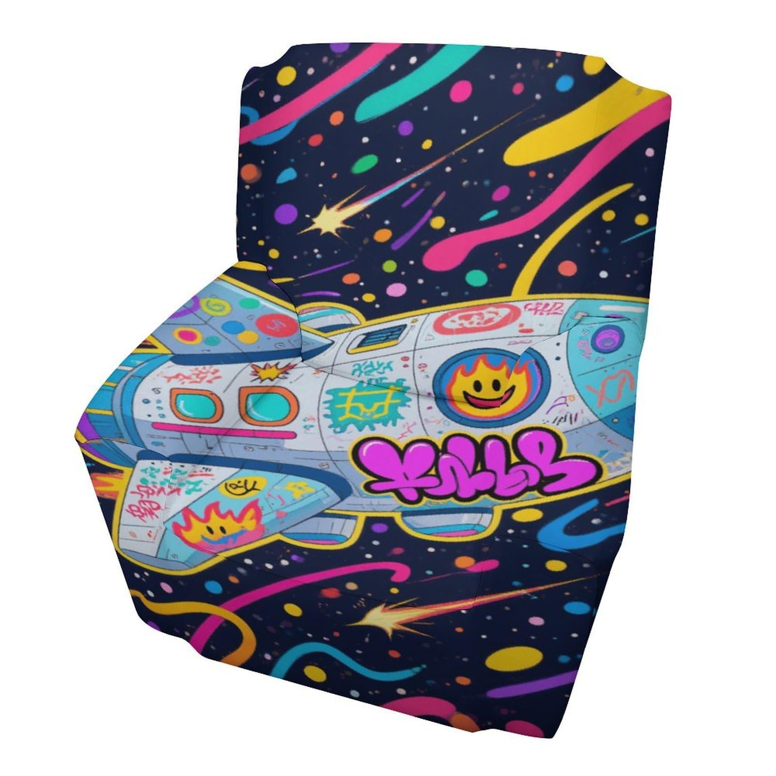 Fekiloot Style Graffiti Spaceship Couch Cover Sofa Cover Sofa Slipcover