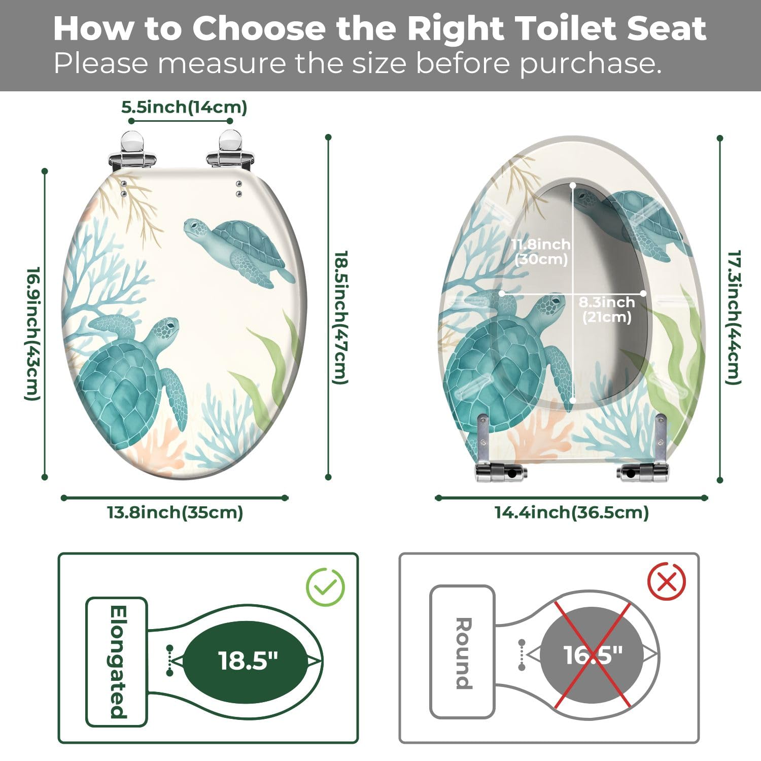 Asiento de inodoro alargado de resina para baño