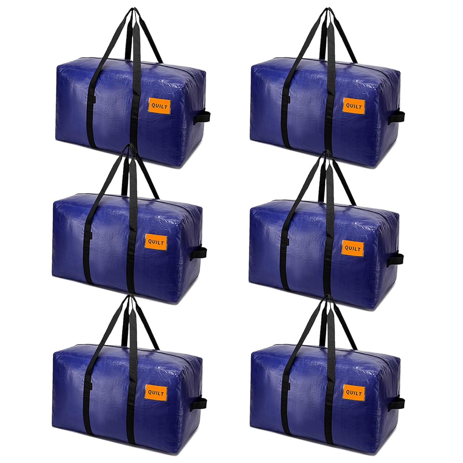 6 Pack Moving Bags Heavy Duty Extra Large Storage Totes Bag with Zippers and Sturdy Handles Packing Bags