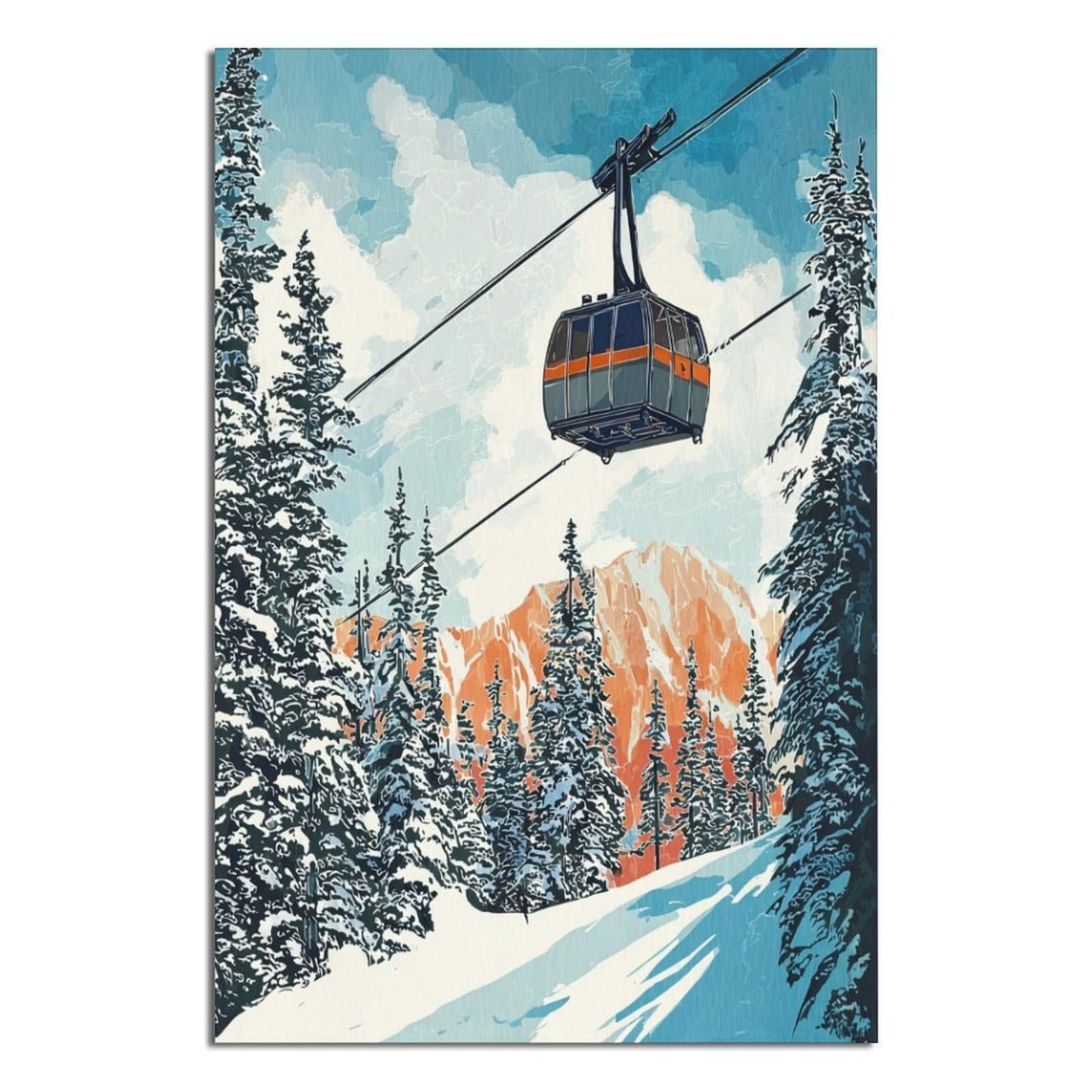 Snowbird Utah Ski Poster 24x36inch(60x90cm) Vintage Watercolor Canvas Art