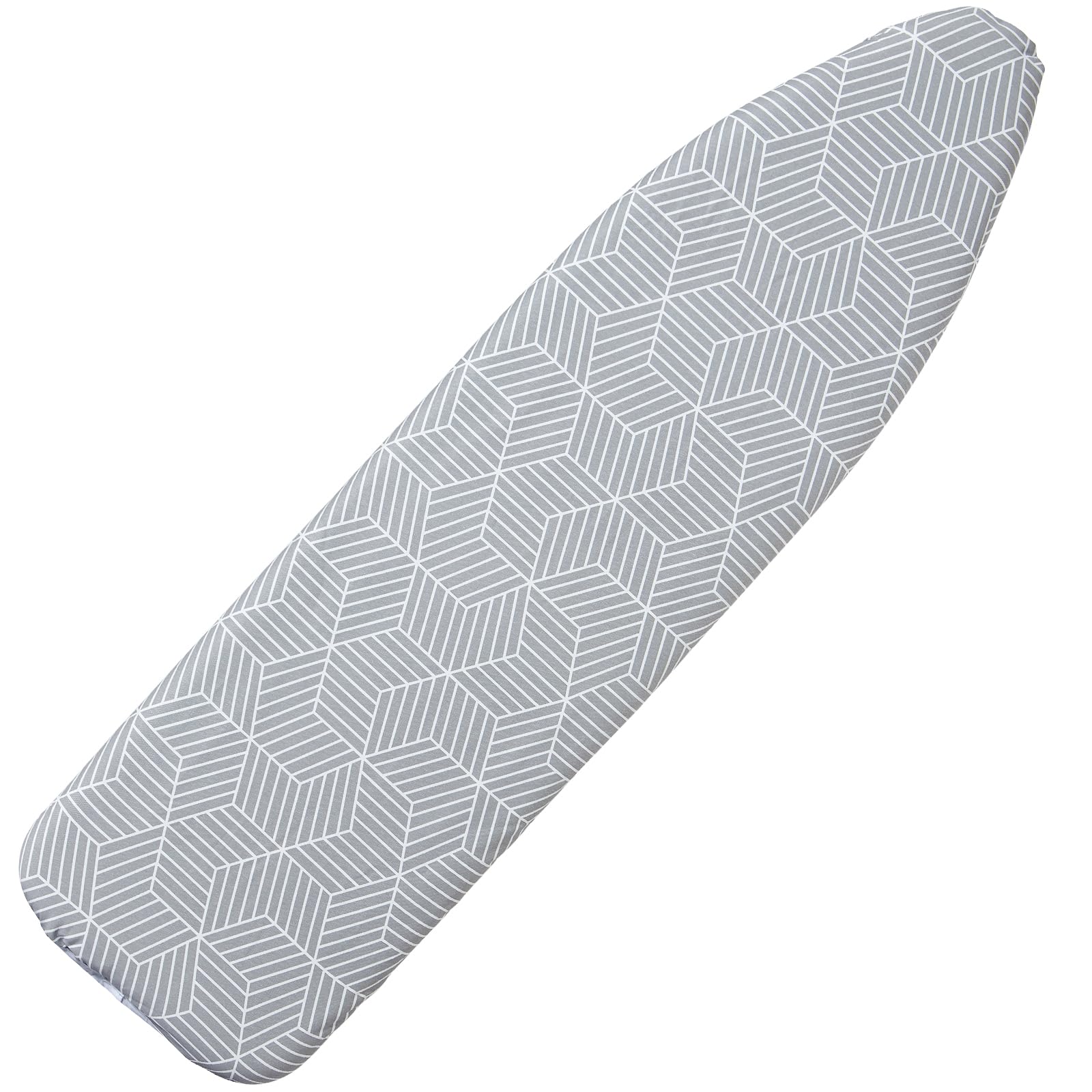 Seiritex Bügelbrettbezug, 38,1 x 137,2 cm, wärmereflektierend, mit Klettverschluss, dicke Polsterung mit elastischen Kanten, 3-lagiger Bügelbrettbezug (grauer Würfel)