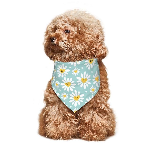Foto 7 de 7 de Pañuelo de cumpleaños para perros y niñas, diseño de flores vintage, lavable, grande, para cachorros