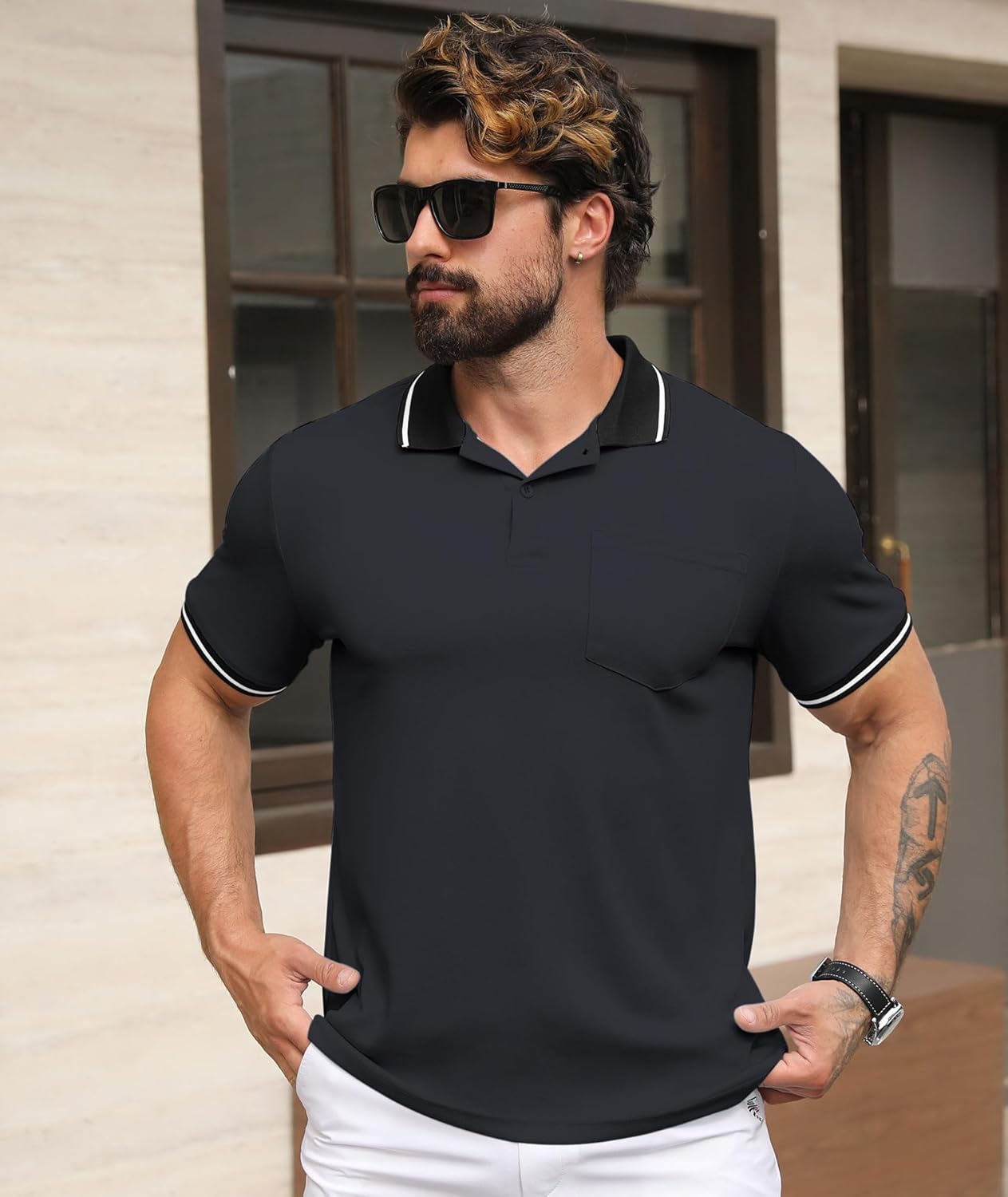 GEEK LIGHTING Men's Polo Shirts with Pocket 5 Pack - Image 2