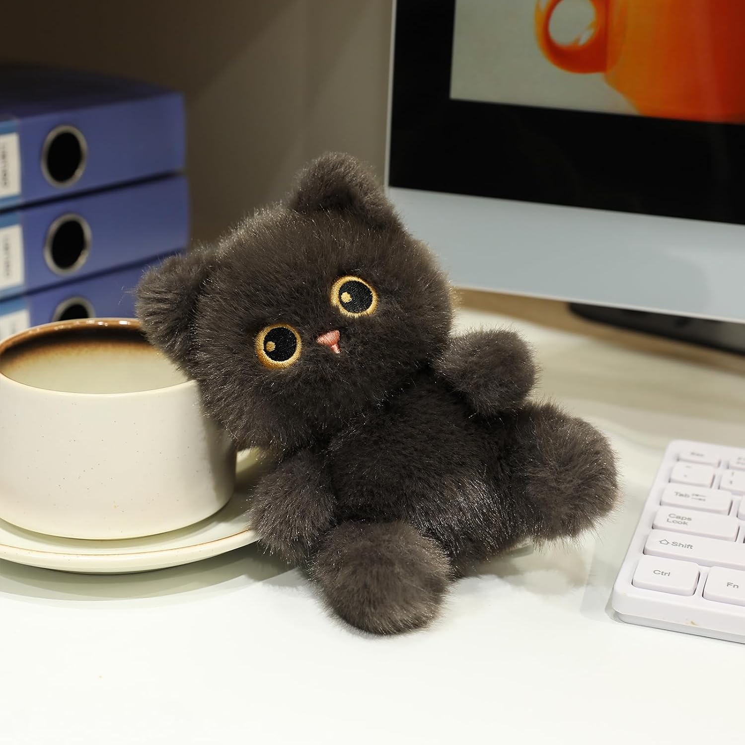 Ditucu Palm-Sized Cat Stuffed Animals Cute Soft Plush Dolls Small Plushies Toys Gifts for Kids Grey 6 inch image 5