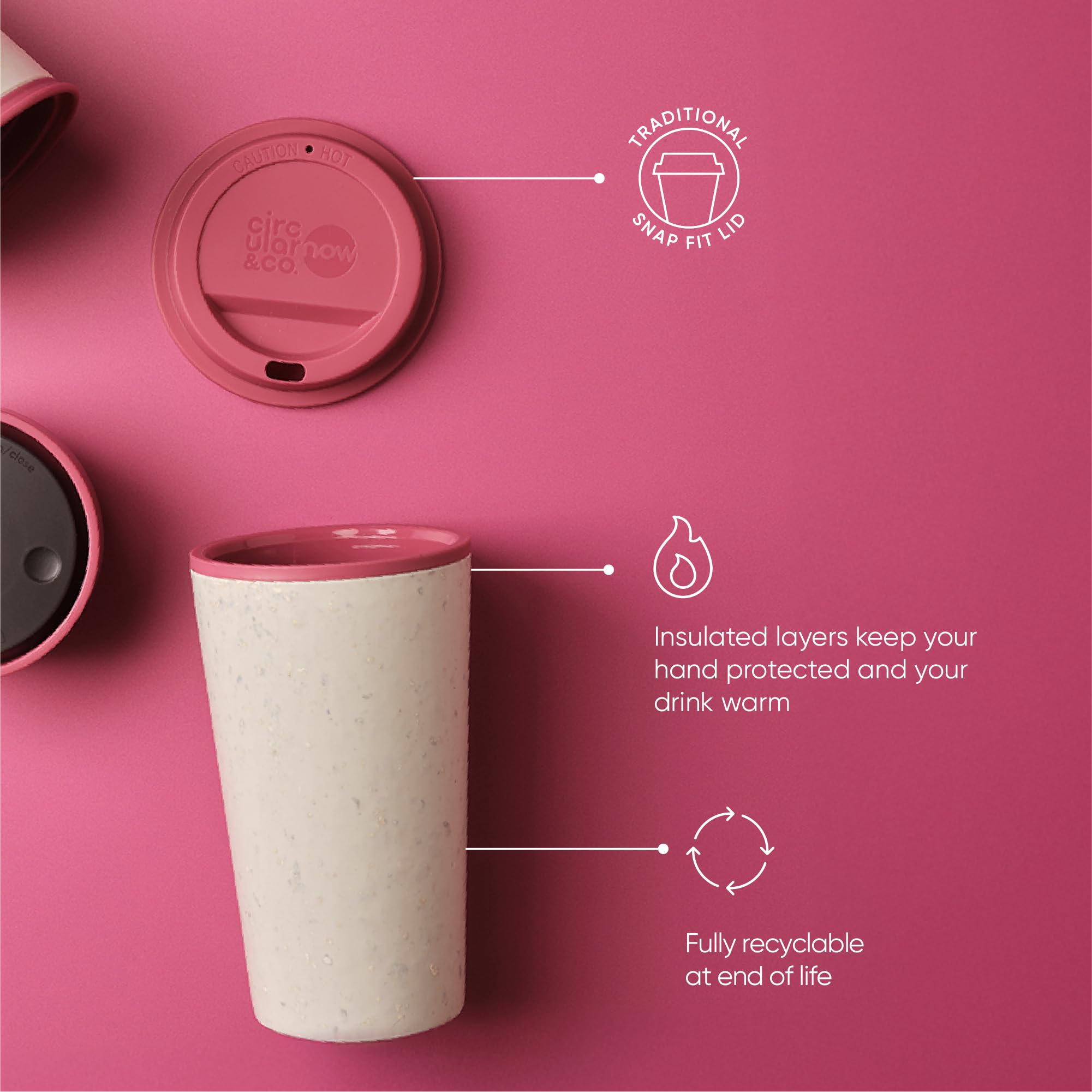 Circular & Co - Tazza da caffè isolata riutilizzabile, 227 ml, piccola