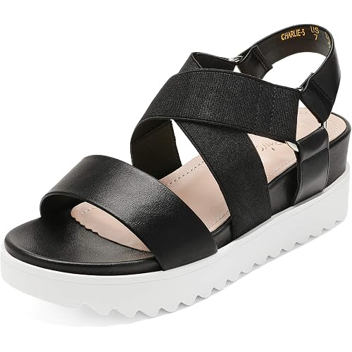 DREAM PAIRS Women’s Open Toe Ankle Strap Platform Wedge Sandals