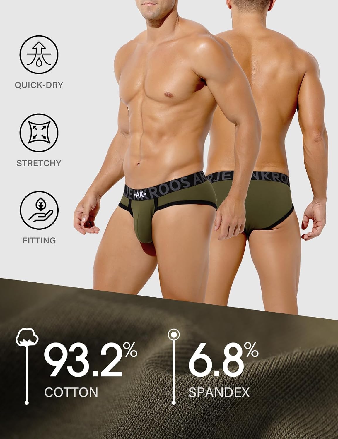 Arjen Kroos Men's Cotton Sport Briefs Sexy Low Rise Briefs Athletic Pouch Underwear - Image 5