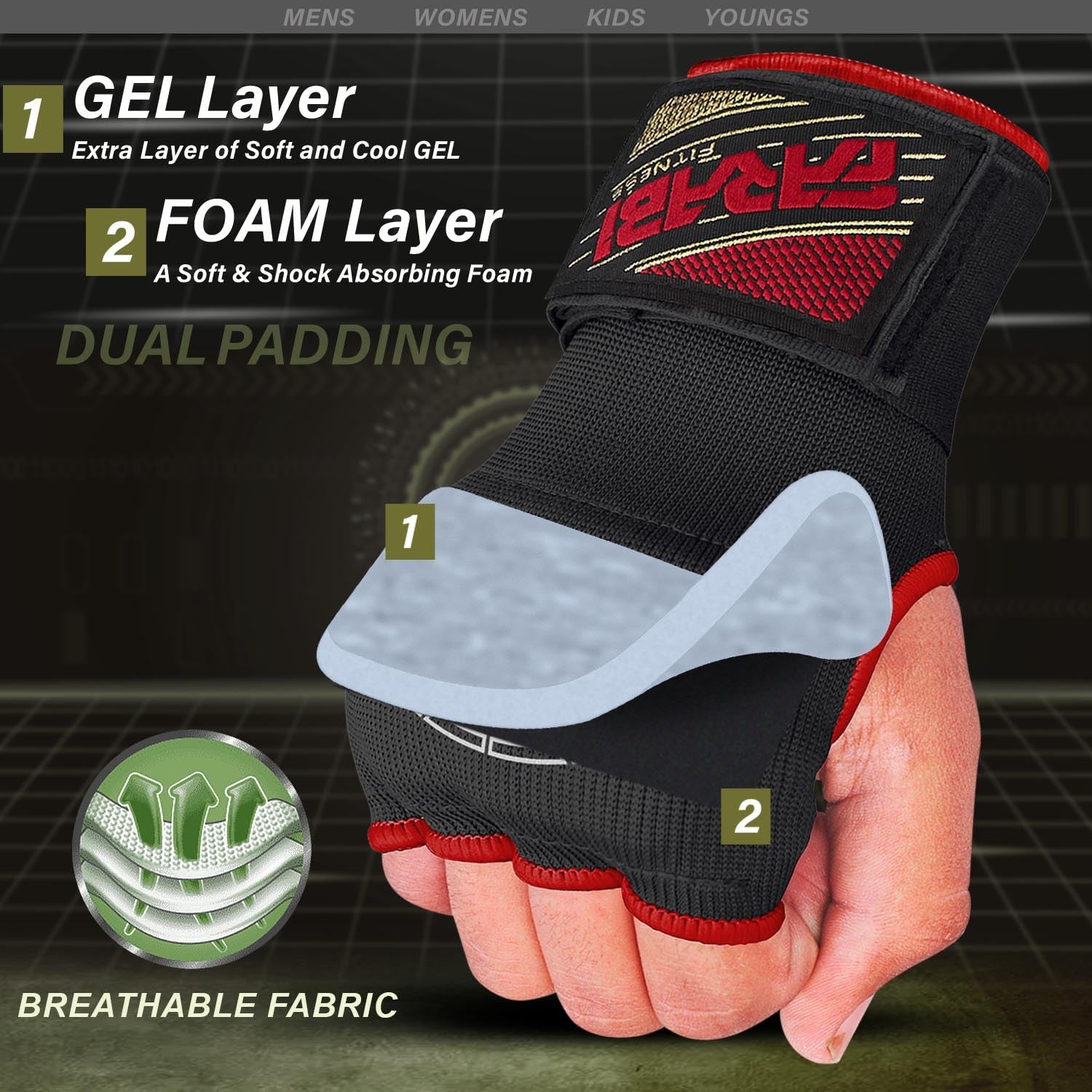 Guantes de Boxeo con Gel Acolchado para MMA, Muay Thai y Kickboxing, 80 cm