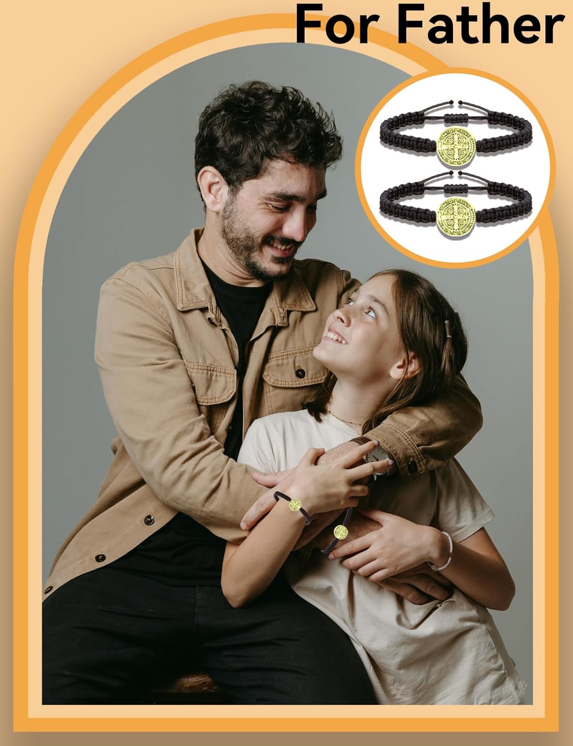 2 PCS Catholic Bracelet San Benito Bracelet Saint Benedict, Medal Adjustable String Bracelets Religious Gifts for Men Women Gifts - Image 5