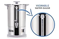 Vista 3 de SYBO SR-CP-50B - Cafetera de percolar de acero inoxidable de grado comercial Urna de agua caliente para hostelería, 50 tazas 8 L, gris