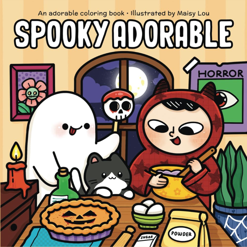 Spooky Adorable: Coloring Book for Adults and Teens Featuring Cute Creepy and Cozy Moments for Relaxation & Release Stress