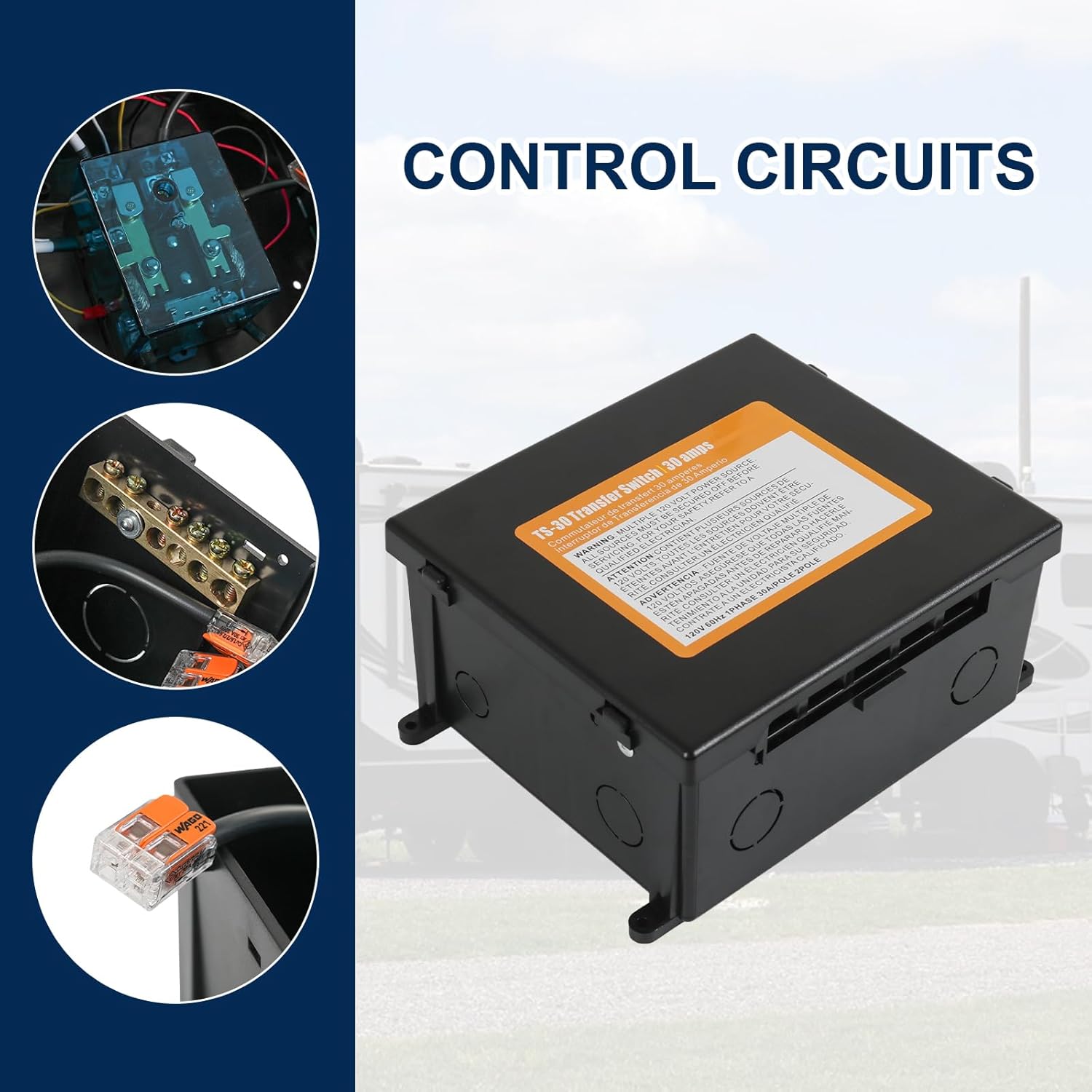 30 Amp Automatic Transfer Switch, Rated 120VAC Applied to RV