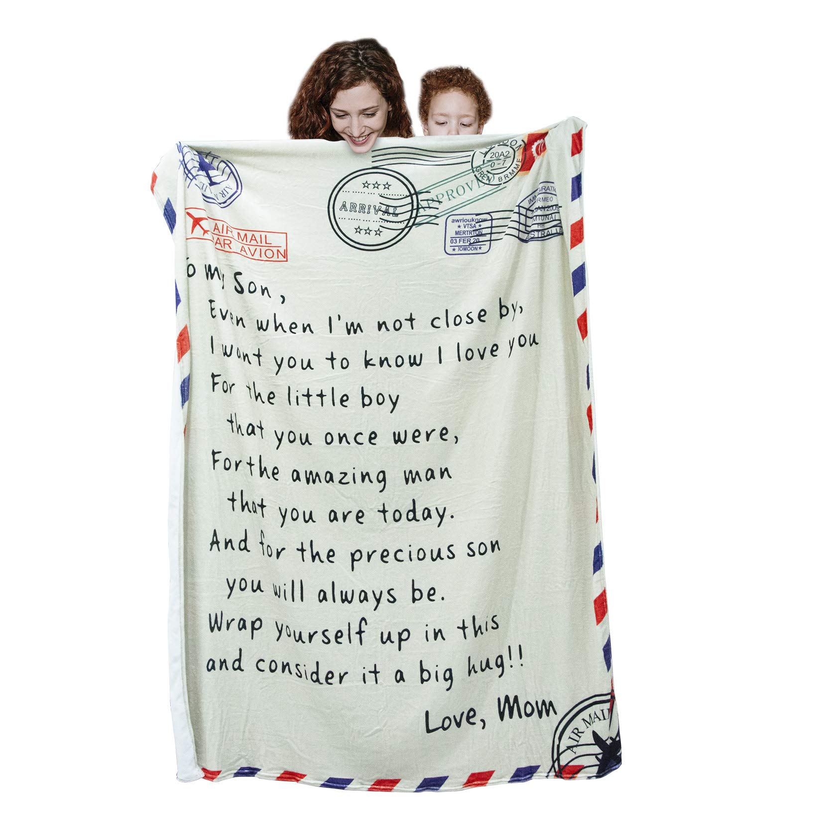 LANGSHISon Gifts from Mom - to My Son Blanket Son Gifts from Mother for Thanksgiving Christmas. Birthday Gift Ideas