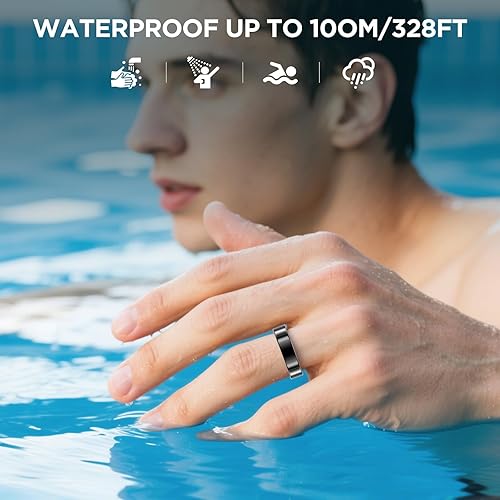 Miniatura 6 de Rastreador de fitness, anillo inteligente ultrafino para mujeres y hombres, rastreador de actividad de salud, anillo de fitness con monitor de