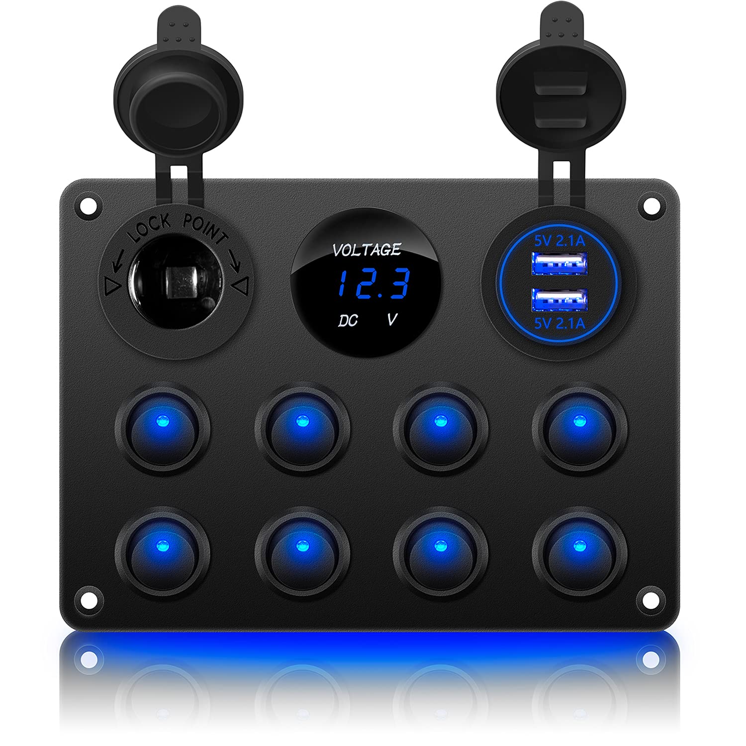 Automatic Socket Controllers Rocker Switch Amazon.com: 8 Gang Rocker Switch Panel 12V Waterproof Toggle Switch ...