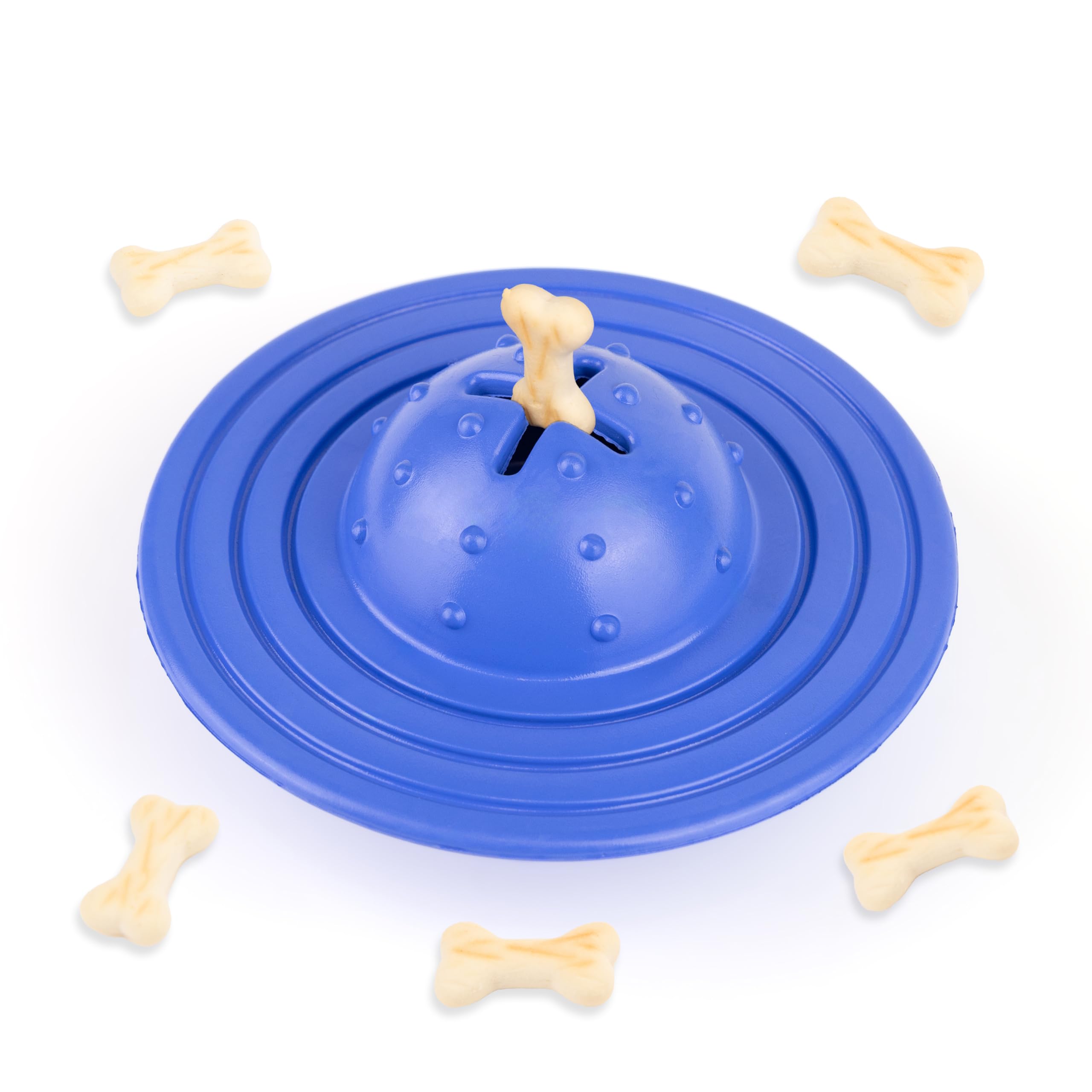 Fuzzl Eco Rubber Chuck & Treat Sky Saucer, Blue - Image 3