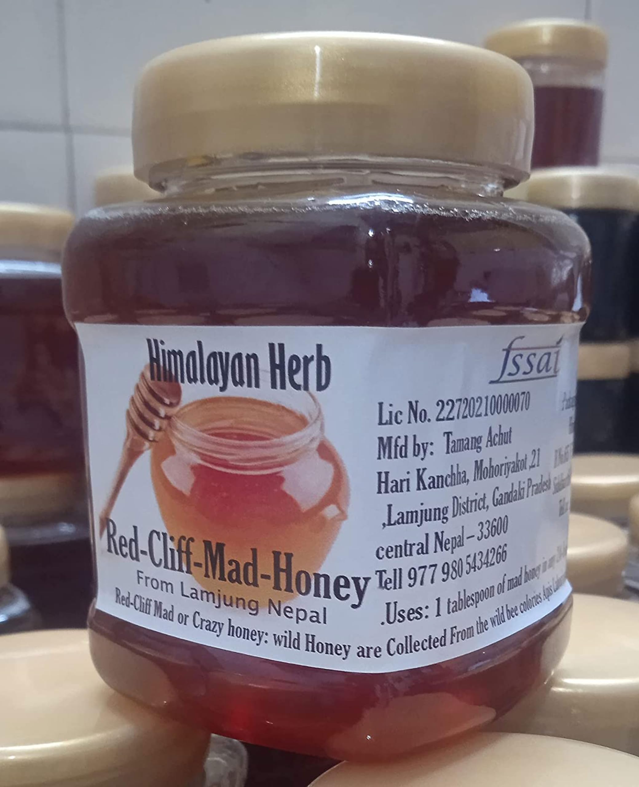 Wild Himalayan Honey Cliff Made Red Honey Harvested by Indigenous Tribes Wildflower Nectar 300 Gram from Lamjung Nepal