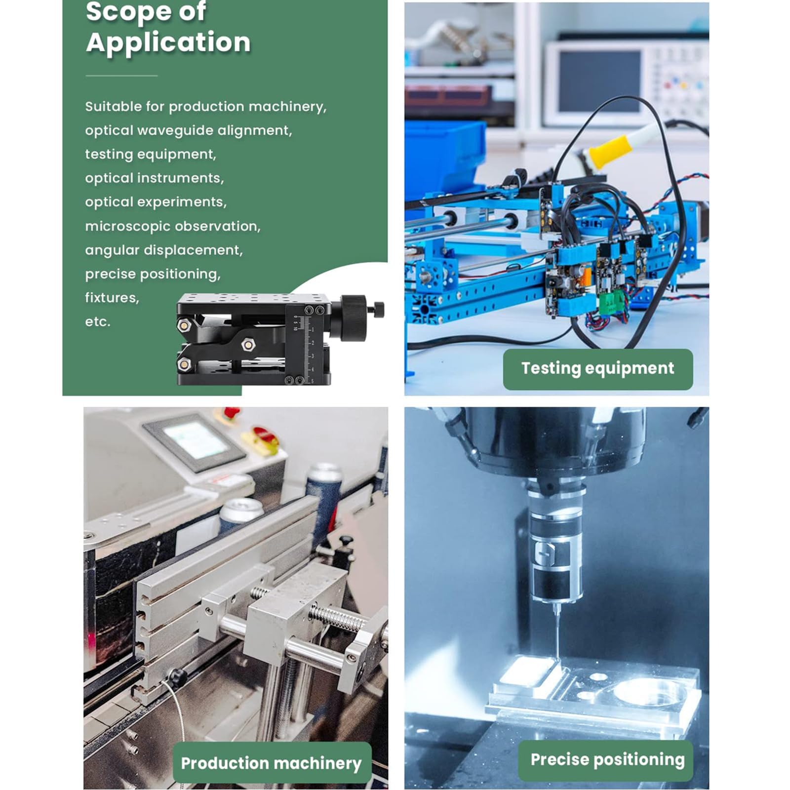 Mesa de plataforma de elevación manual, elevador óptico de gato de laboratorio con eje Z de viaje de 120 mm para producción de pantalla táctil capacitiva e instrumentos ópticos