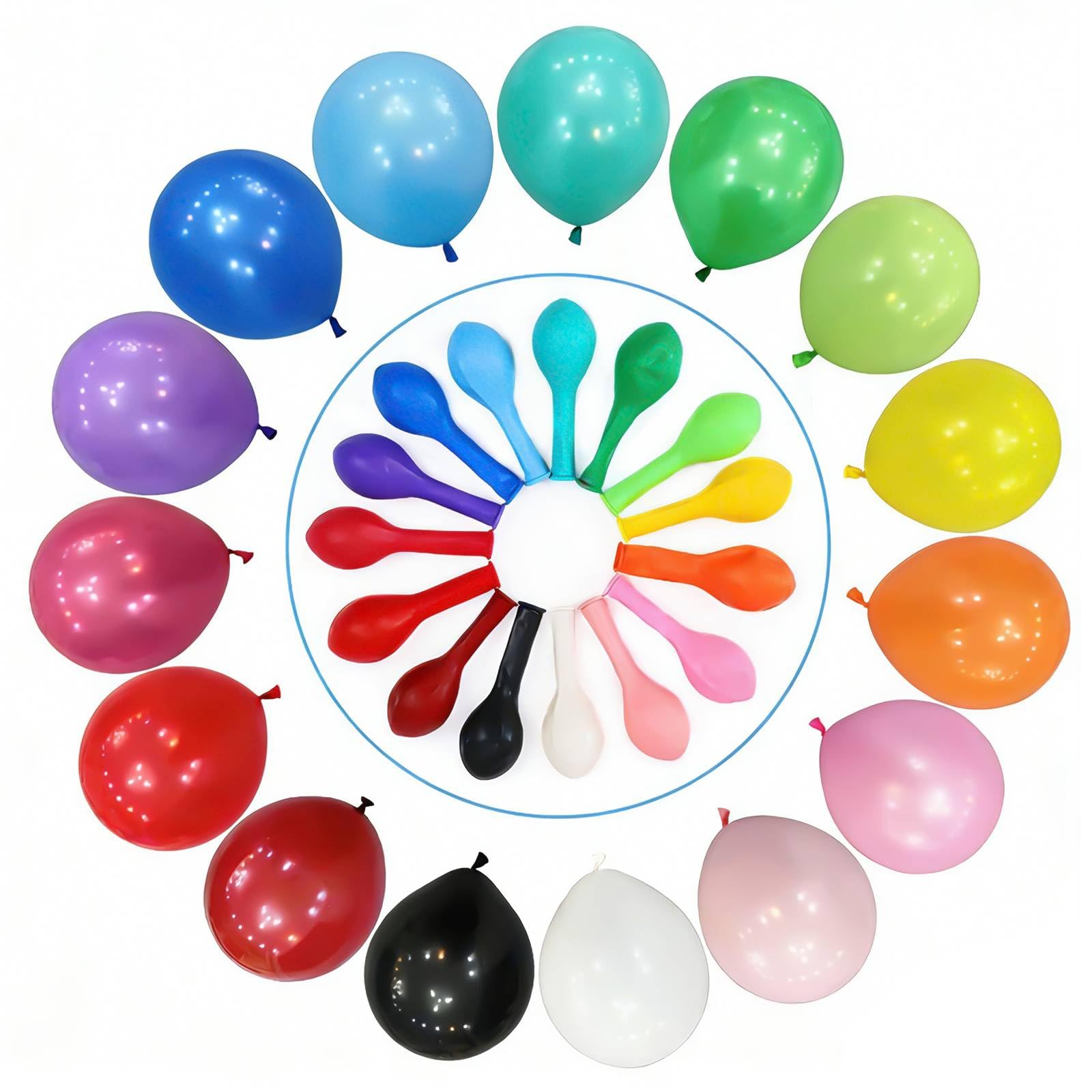100 Pcs Rainbow Balloons, 12 Inch Multicoloured Balloóns