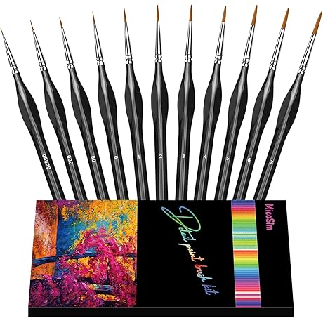 11-Piece Precision Paint Brush Set for Fine Detailing