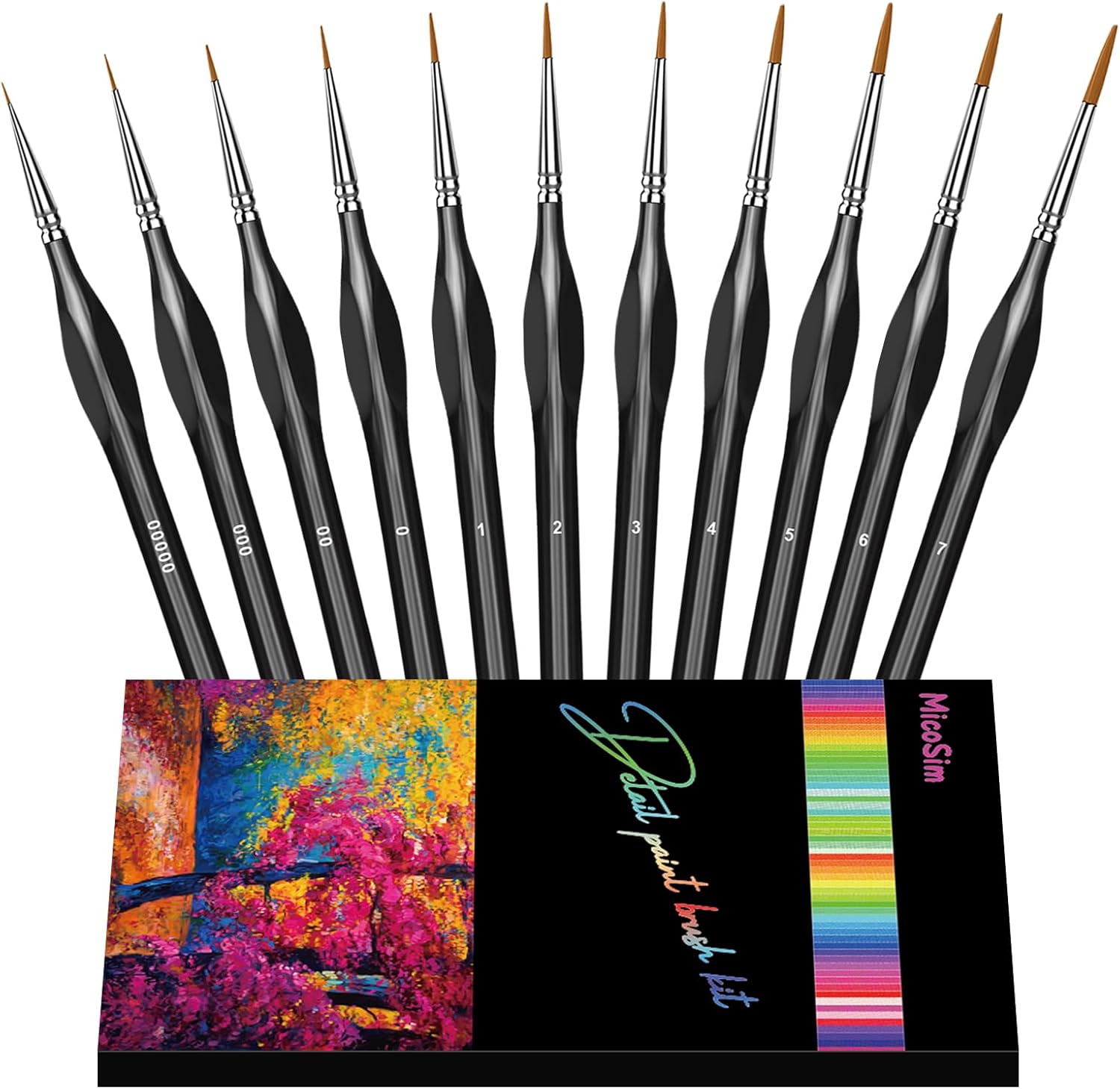11Pcs Paint Brushes,Miniature Paint Brushes with Ergonomics Grip