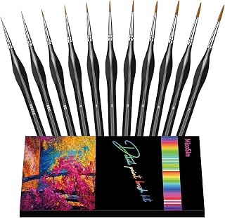 11Pcs Paint Brushes,Miniature Paint Brushes with Ergonomics Grip Handles,Detail Paint Brush Set for Fine Detailing & Art Painting - Acrylic, Watercolor,Oil,Models, Warhammer 40k…