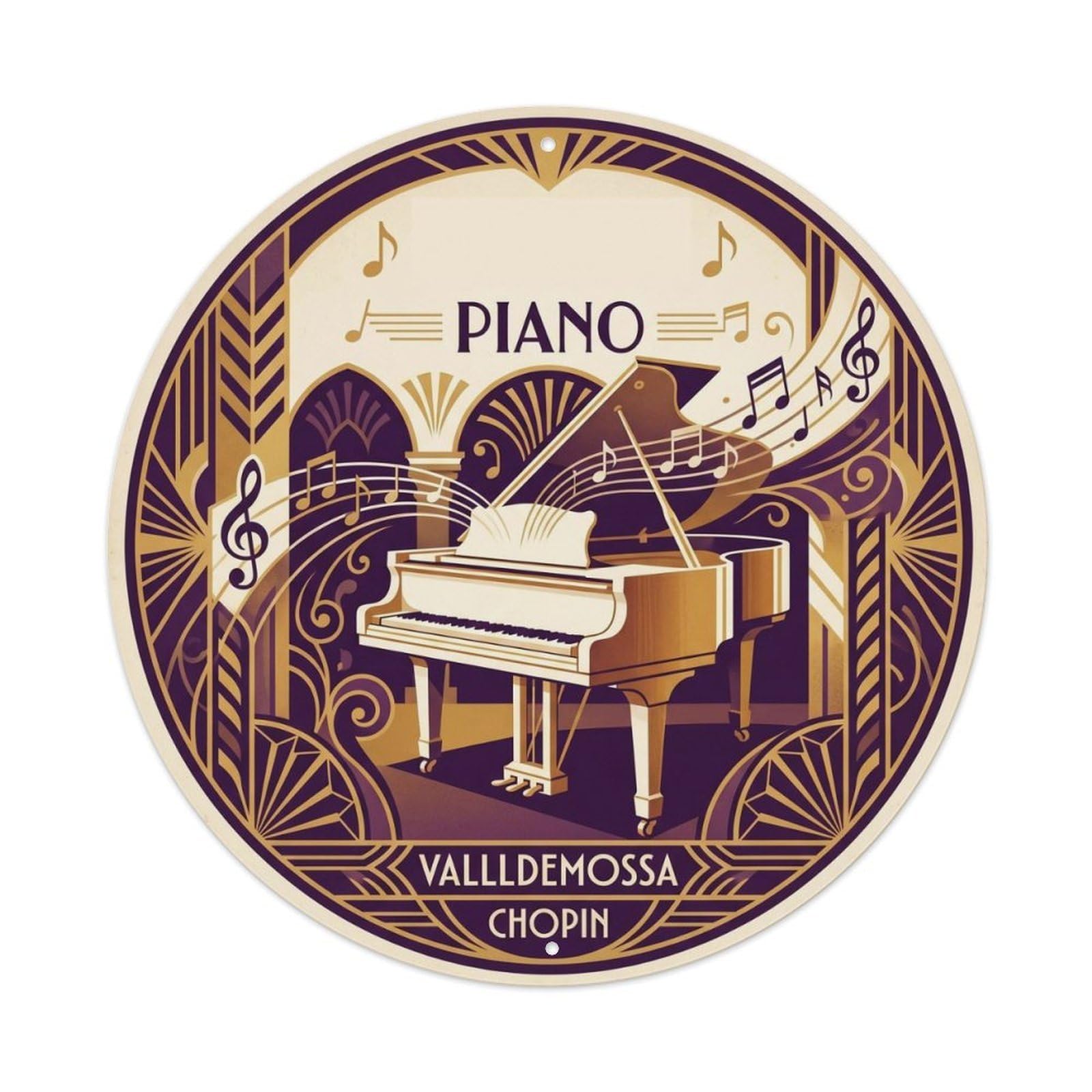 Mallorca Piano Music Heritage Island Travel Metal Tin Sign