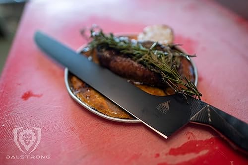 Miniatura 7 de DALSTRONG Cuchillo de rebanar  12 pulgadas  Hoja de corte offset  Serie Shadow Black  Revestimiento de nitruro de titanio negro  Acero tratado al