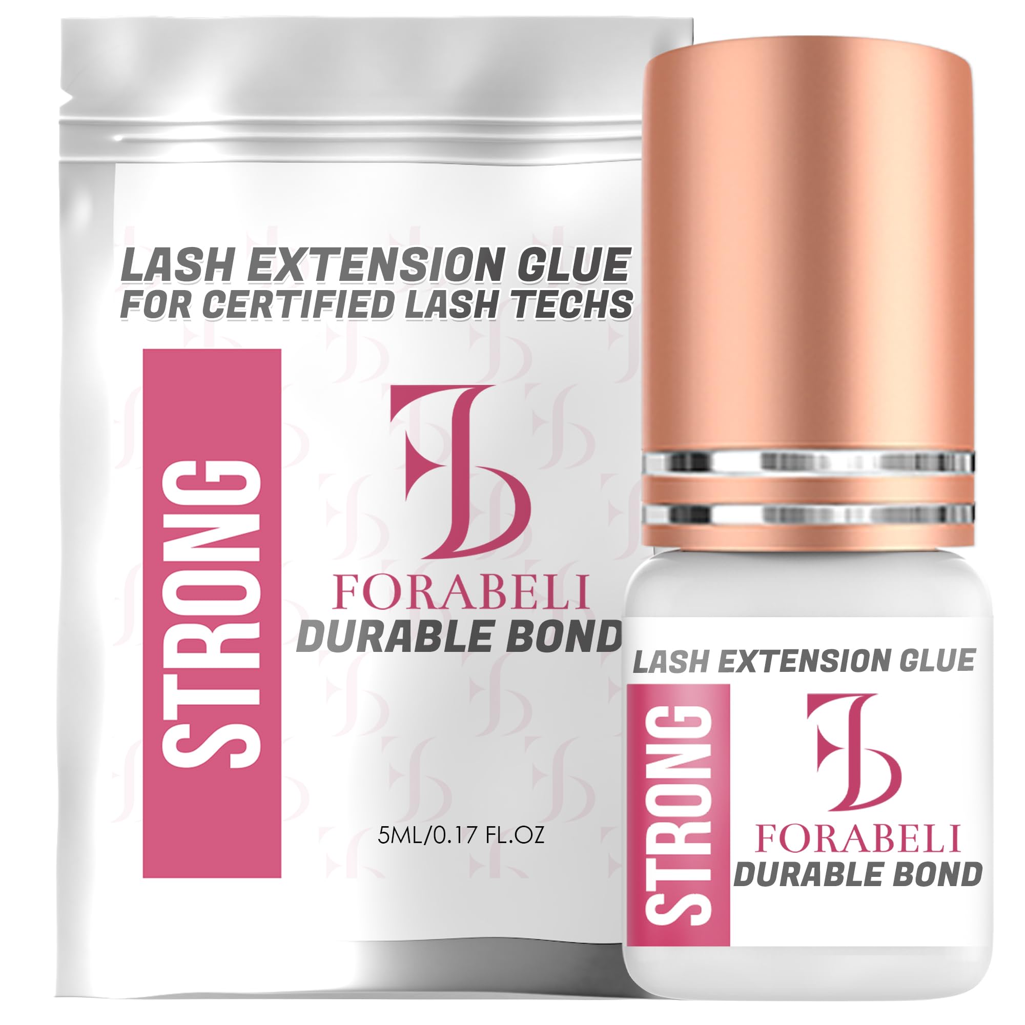 Forabeli Strong Lash Extension Glue, 2–3 Sec Dry, 6 Week Retention, Seamless Integration, Fast-Dry Professional Eyelash Extension Glue, Lash Adhesive for Eyelash Extensions