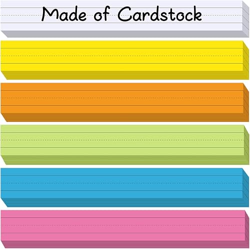 120Pcs Colored Sentence Strips for Teacher Cardstock,3” x 24” Rainbow Color