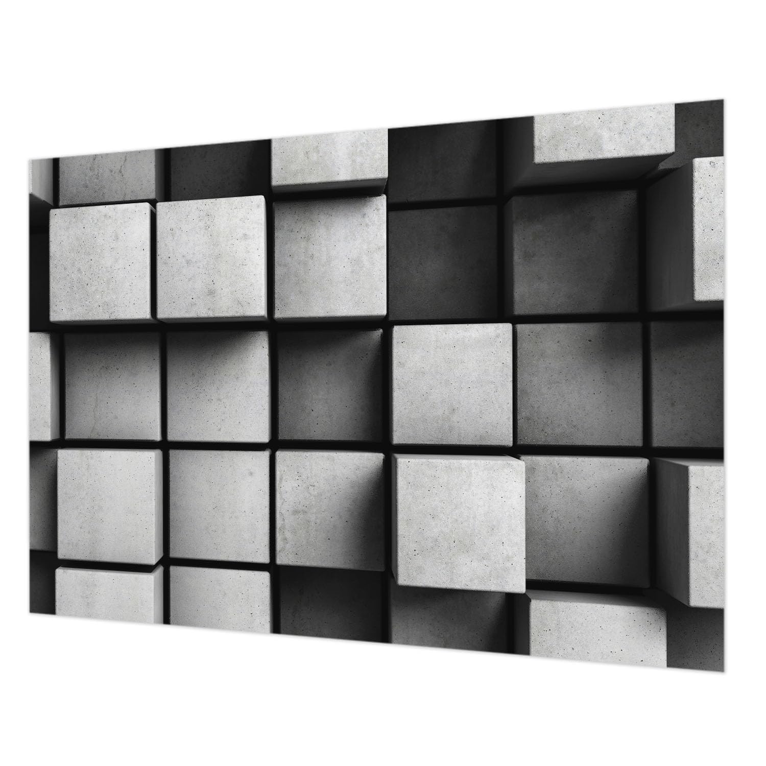 Tapisserie intissée 208x146 cm à motifs de cubes géométriques pour salon