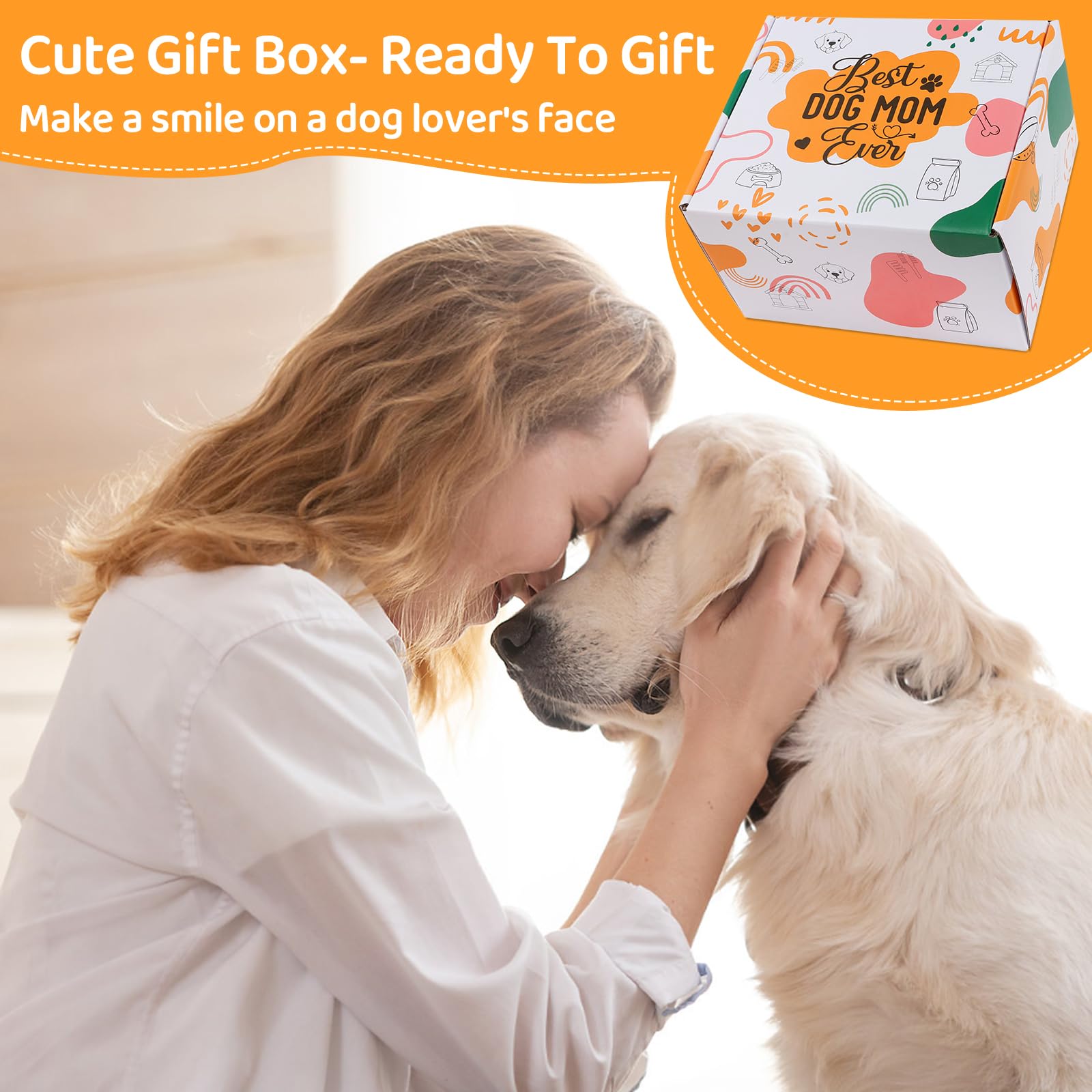 Bayelove Dog Mom Gifts for Women Best Dog Mom Gifts Dog Gift Basket Cool Gifts for Dog Lovers Include Canvas Tote Bag Glass Cup Keychain Socks Gift Card for Birthday Christmas Mothers Day