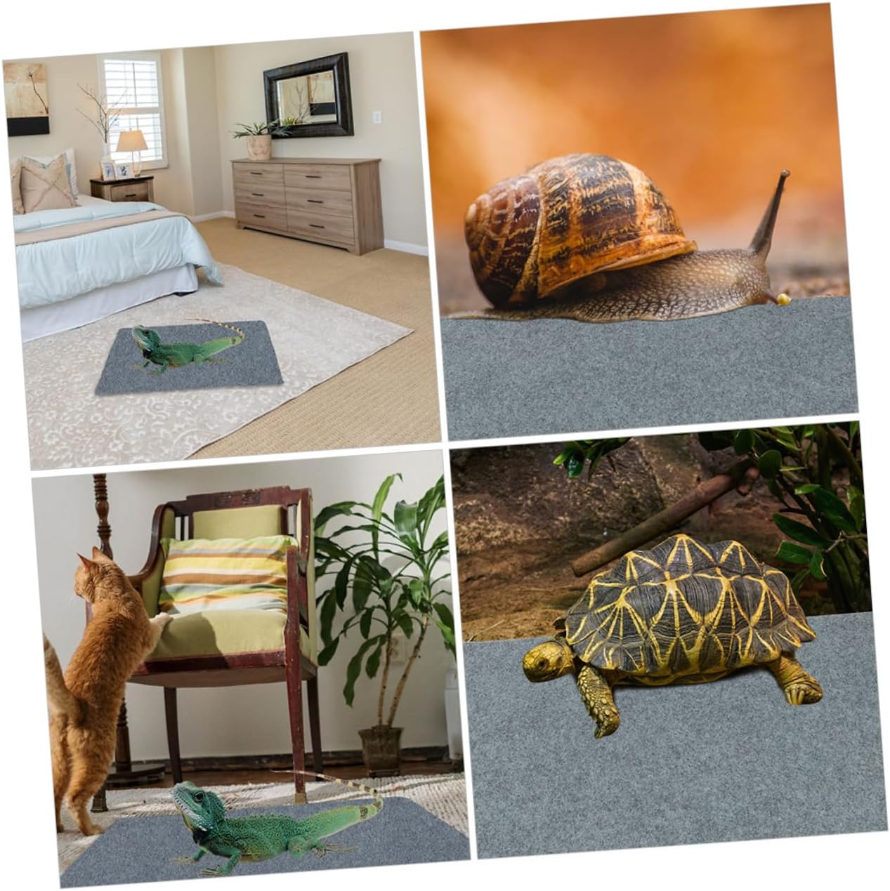 2pcs Reptile Mat Cushion Substrate Liner Washable Pet Carpet for Terrarium for Lizards Snakes Turtles and More -Absorbent Design