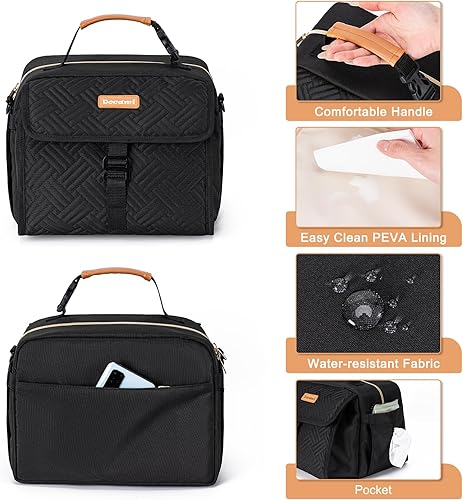 Miniatura 4 de Bolsa enfriadora de leche materna con bolsa de hielo para 6 botellas de leche de hasta 9 onzas, bolsa enfriadora para lactantes para madres