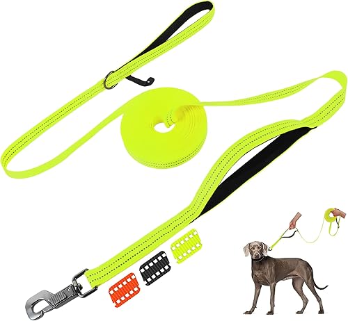 Miniatura 8 de Fida Correa larga para perros con asa de tráfico, correa reflectante para perros de 30 pies y 50 pies de largo, para entrenamiento de obediencia y