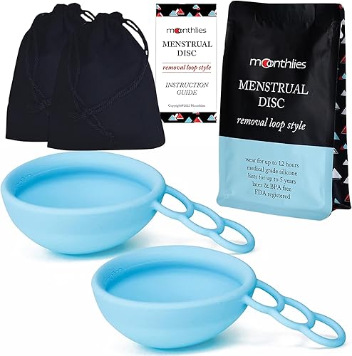 MOONTHLIES Disco menstrual reutilizable, disco de período con vástago de bucle de extracción, alternativa a las copas menstruales para flujos