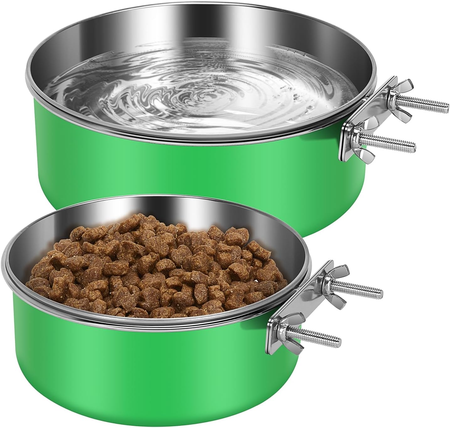 Pet Supplies 2 Pack Dog Crate Kennel Water Bowl No Spill, Hanging