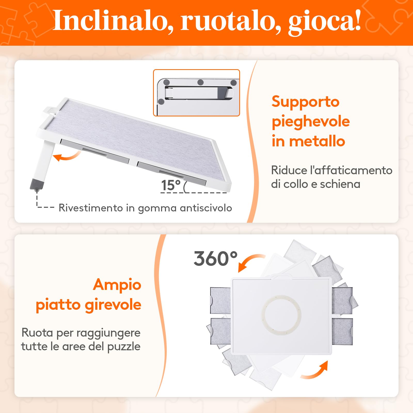 Lifewit 1500 PCS Tavolo per Puzzle con Supporto, Porta Puzzle 89 × 68,5 cm, Puzzles Board Angolo Rotazione 360° per Adulti, Tavola Pezzi con 4 Cassetti Estraibili y Copertura Protettiva