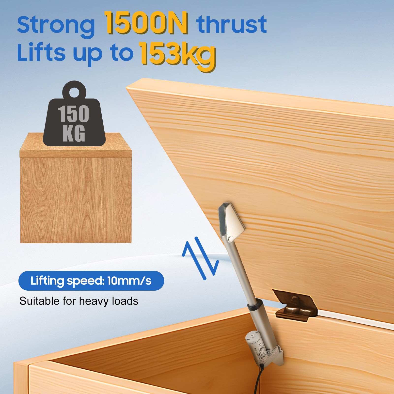 1500 N attuatore lineare DC 12 V cilindro elettrico Set con interruttore manuale IP65 10 mm/s motore di sollevamento per aprifinestra, divani elettrici, letti per porte, impianti industriali
