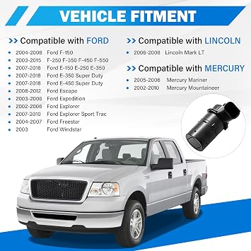 Yikesai 4X Backup & Reverse Sensor Kit, Rear Parking Assist Sensor Compatible with Ford F150 F250 F350 E150 E250 Escape Explorer, Lincoln Mercury Mariner, Replaces 684-029 3F2Z-15K859-BA