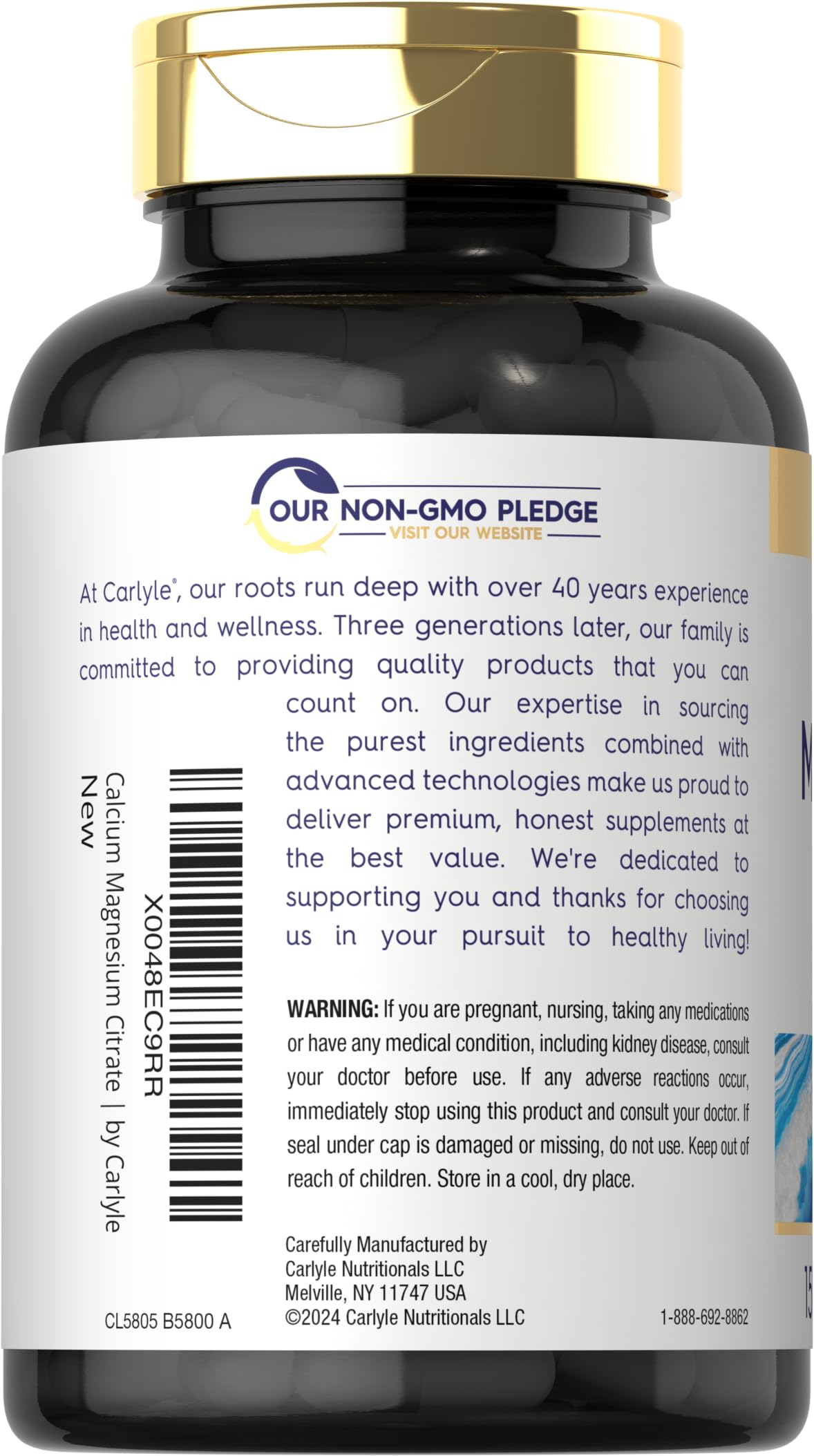 Carlyle Calcium Magnesium Citrate with Vitamin D3 | 150 Capsules — Amazon image 3