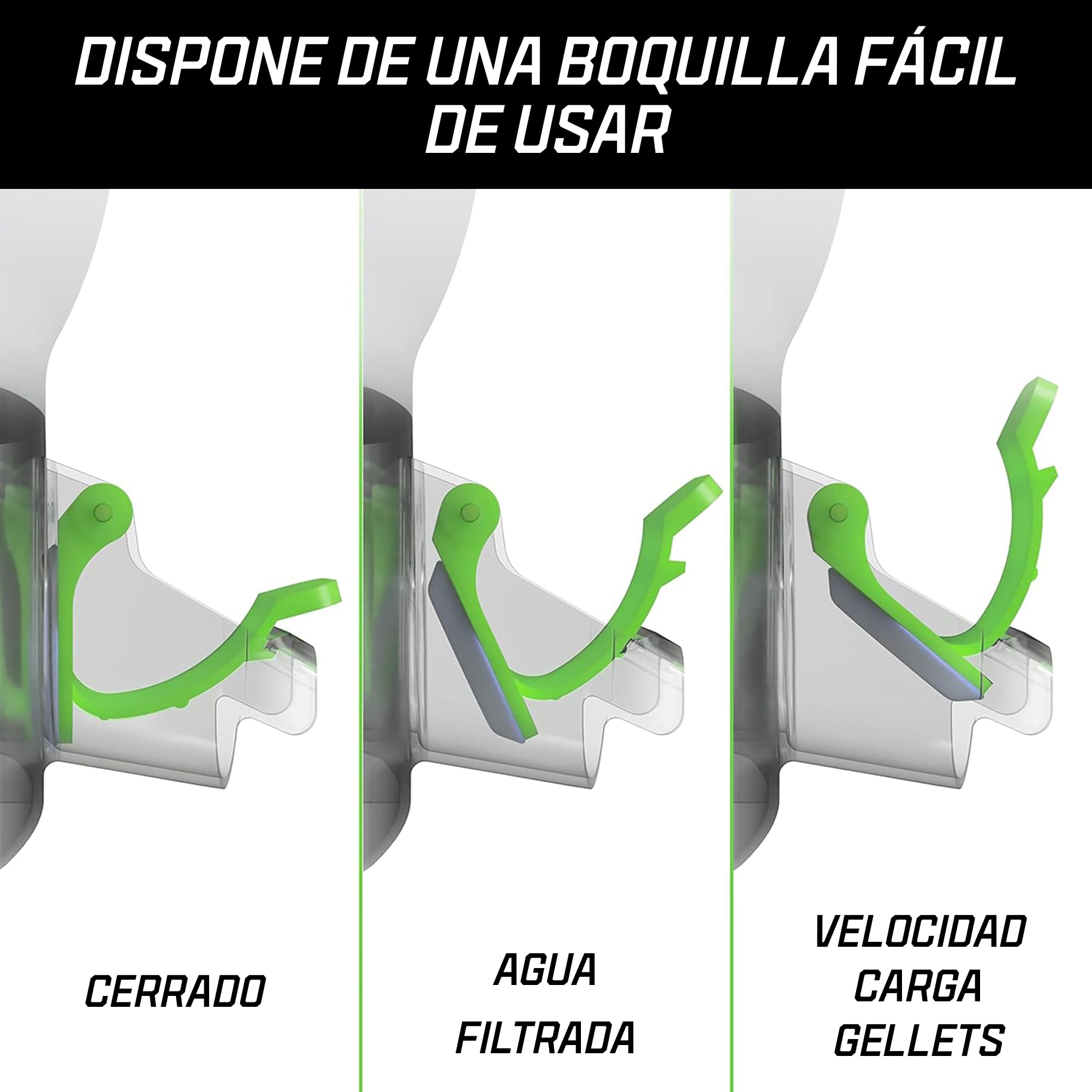 Gel Blaster Gellet Depot: contenedor de munición Plegable, Boquilla de Carga rápida y Filtro Integrado, hidrata y almacena más de 10 000 Gellets, Accesorio Gel Blaster. para Mayores de 14 años