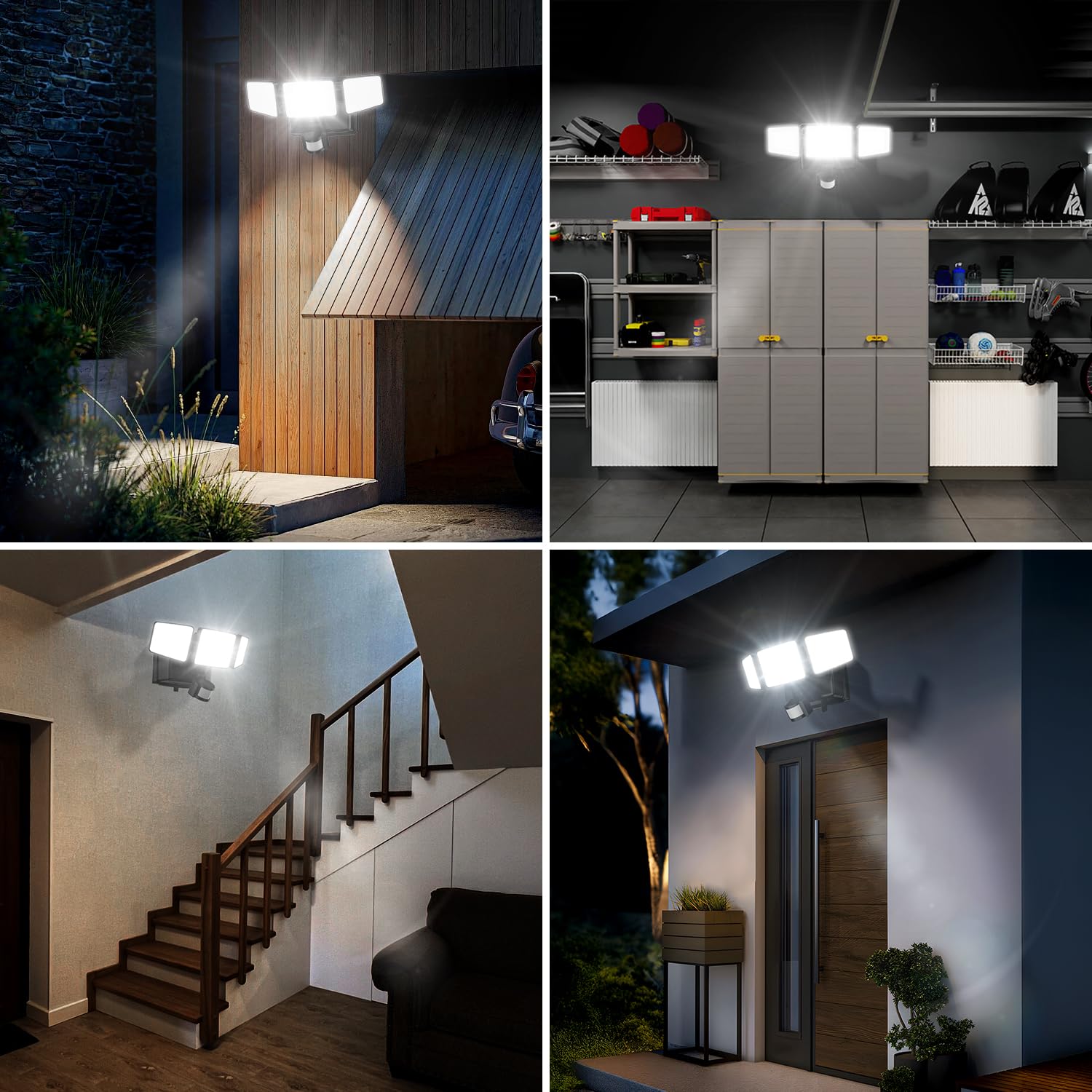 BENMA 302 LED Strahler mit Bewegungsmelder Aussen, 2 Stück | 1500LM, Batteriebetrieben, 6500K, IP65, Hohe Helligkeit Sicherheitsleuchte für Innen und Außenbereich