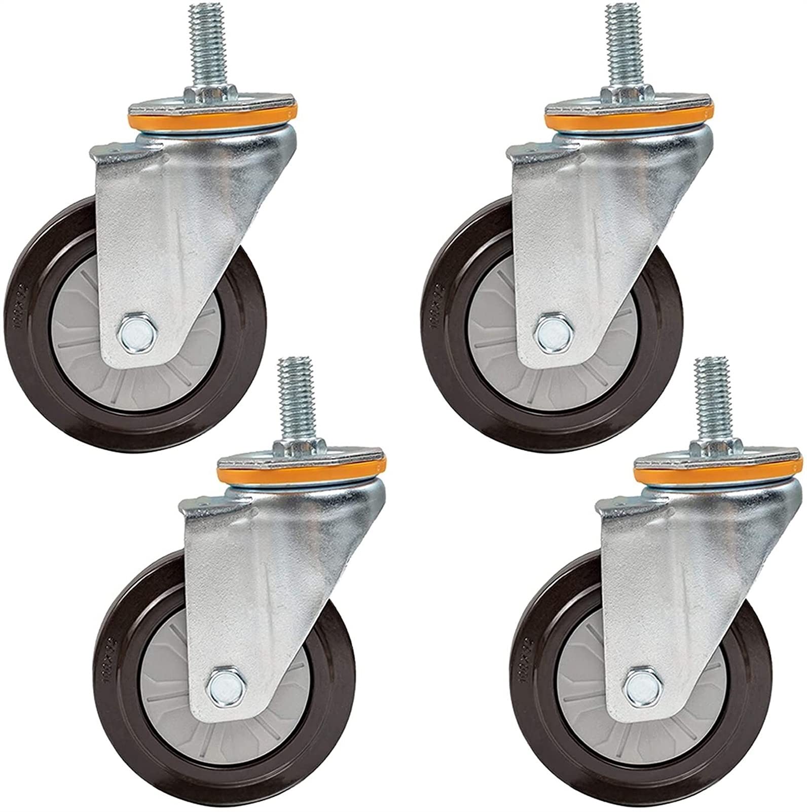 Roulettes de meubles 100 mm SBTXHJWCGLD pivotantes à tige filetée 30 mm lot de 4