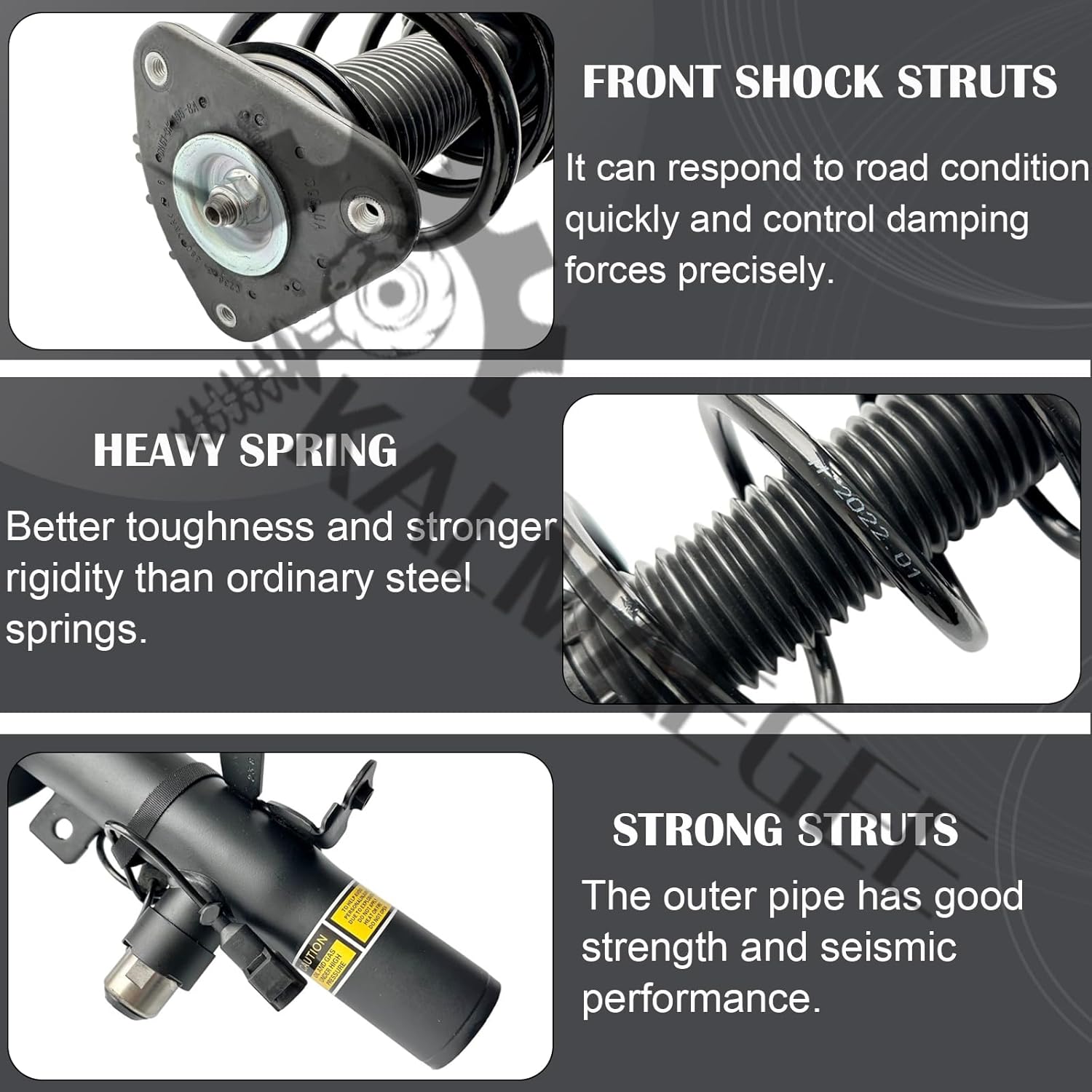 2PCS Front Shock Struts Assys w/Electronic, Front Left and Right Struts Compatible with Lincoln MKC 2015-2019