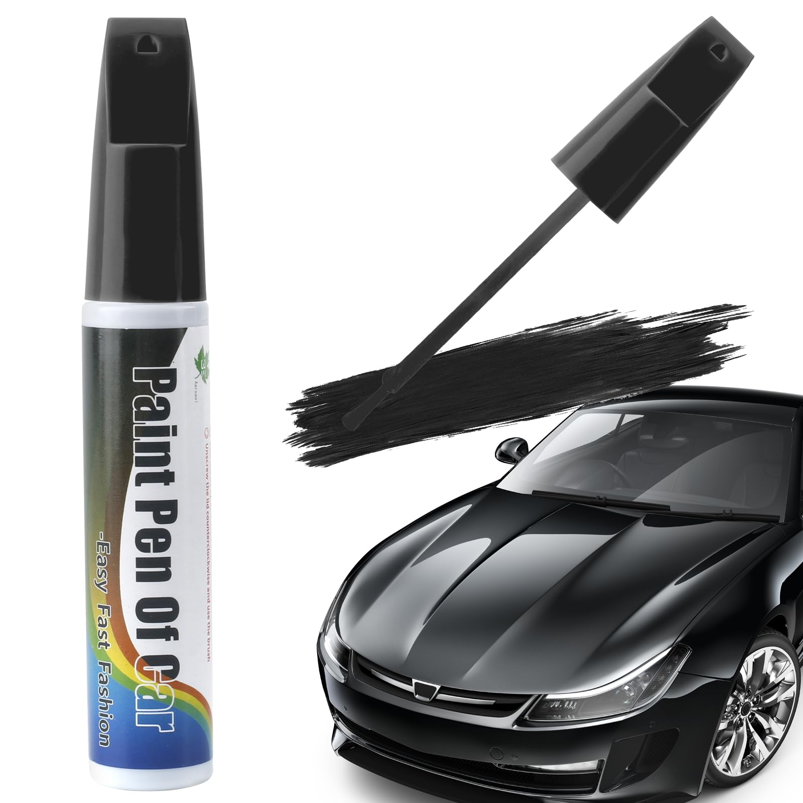 Vagcars Black Car Touch Up Paint Pen, Scratch Repair Pen, Waterproof Fill Paint Pens, Quick & Easy Deep Scratch Remover For Various Vehicles, Car Accessories (Black)