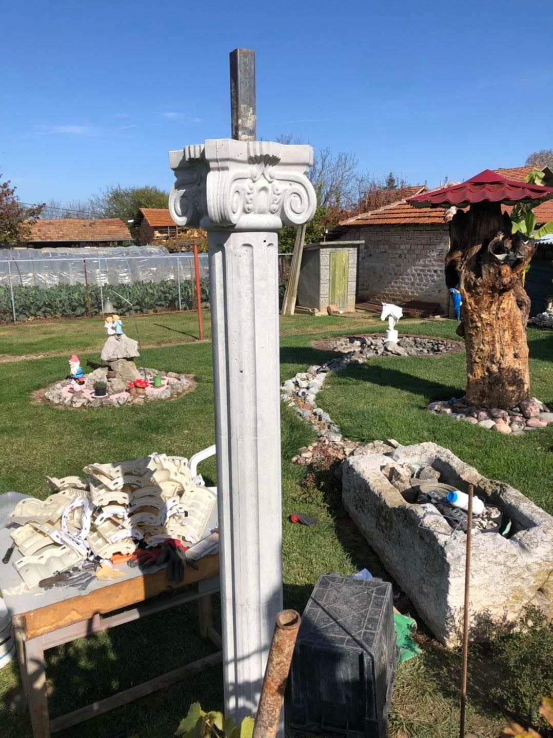 80x15cm/ 31.5x5.9in Round Column Wedding Ceremony Party Decoration Reusable Mould Pedestal Flower Seat Gypsum Concrete Mold